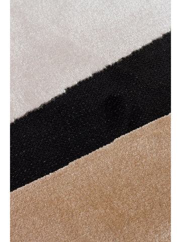 Monza Art Geometric Pattern High Quality Dense Weave Shiny Modern Living Room Carpet 09 CREAM GOLD BLACK