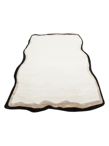 Tapis de Salon Moderne Monza Art 11 CREAM GOLD à Motif Géométrique, Haute Qualité, Tissage Serré et Brillant