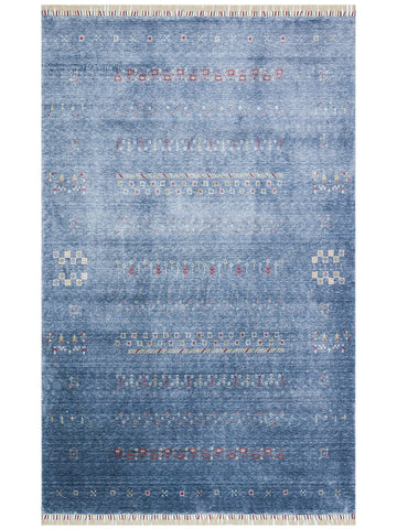 Oushak Carnaval 100% Natural Easy to Clean Handcrafted TENCEL™ Modern Uşak Carpet 06 BLUE