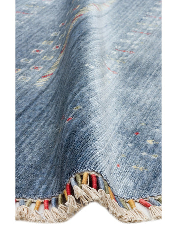 Oushak Carnaval 100% Natural Easy to Clean Handcrafted TENCEL™ Modern Uşak Carpet 06 BLUE Q
