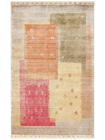 Oushak Carnaval 100% Natural Easy to Clean Handcrafted TENCEL™ Modern Uşak Carpet 07 BEIGE AUTUMN