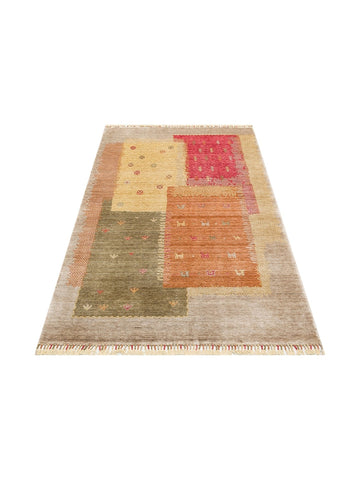 Oushak Carnaval 100% Natural Easy to Clean Handcrafted TENCEL™ Modern Uşak Carpet 07 BEIGE AUTUMN