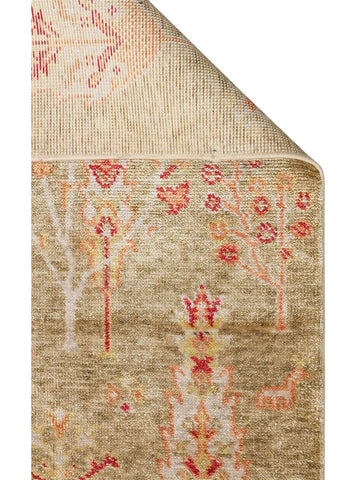 Oushak Carnaval 100% Natural Easy to Clean Handcrafted TENCEL™ Modern Uşak Carpet 08 GREEN AUTUMN