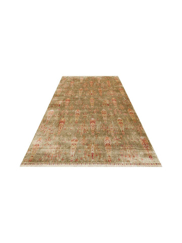 Oushak Carnaval 100% Natural Easy to Clean Handcrafted TENCEL™ Modern Uşak Carpet 08 GREEN AUTUMN