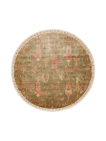 Oushak Carnaval 100% Natural Easy to Clean Handcrafted TENCEL™ Modern Uşak Carpet 08 GREEN AUTUMN Q