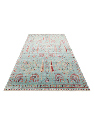 Oushak Carnaval 100% Natural Easy to Clean Handcrafted TENCEL™ Modern Uşak Rug 22 TURQUOISE