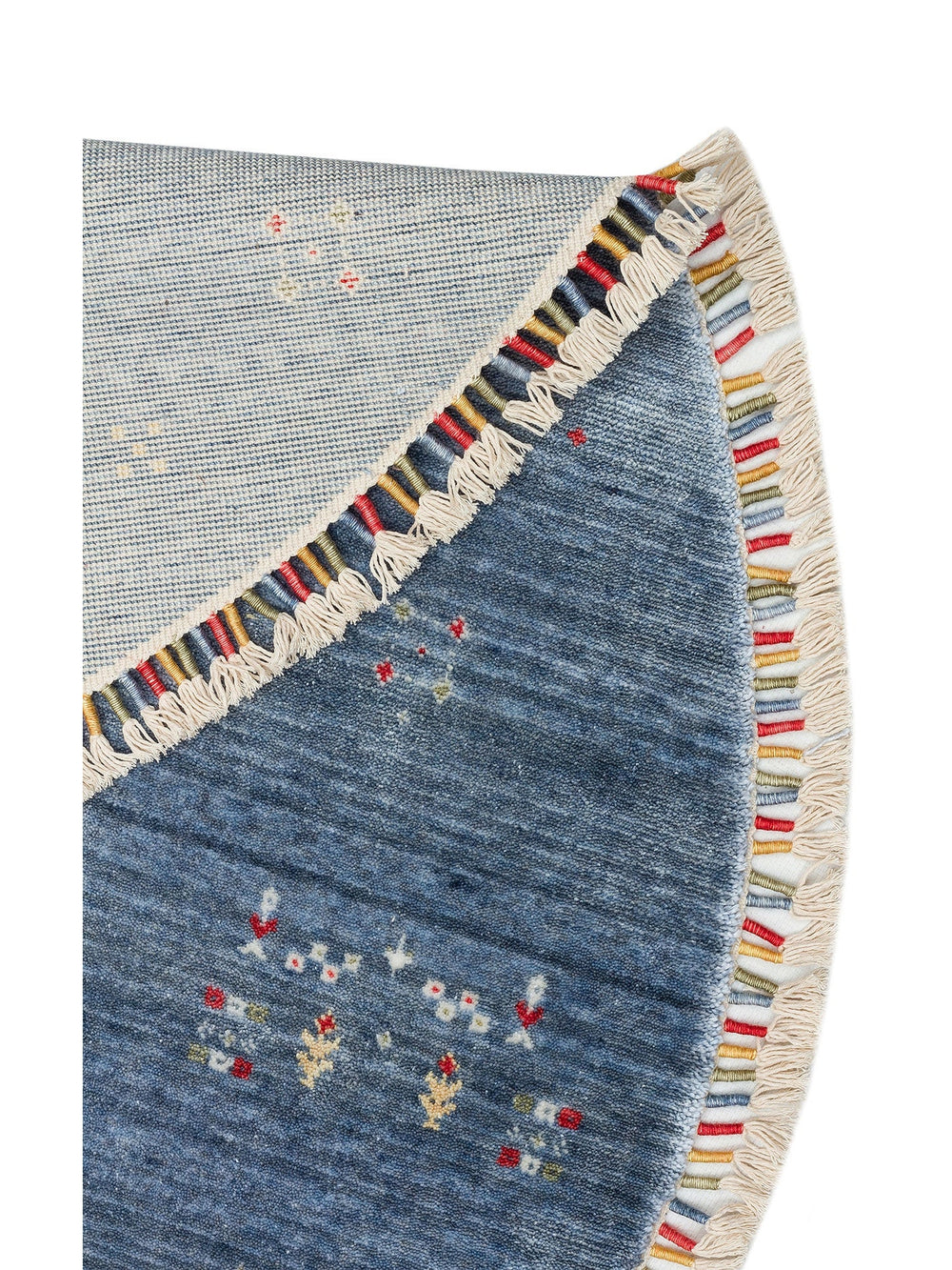 Oushak Carnaval %100 Naturel Kolay Temizlenir El Emeğiyle Üretilen TENCEL™ Yuvarlak Uşak Halısı 06 BLUE Q - Carpetdocia