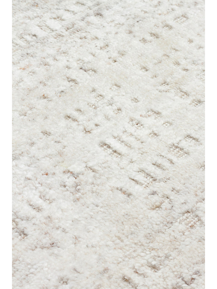 Palette Serisi %100 Naturel Yün Viskon Pamuk El Dokuma İskandinav Salon Oturma Odası Halı BEIGE - Carpetdocia