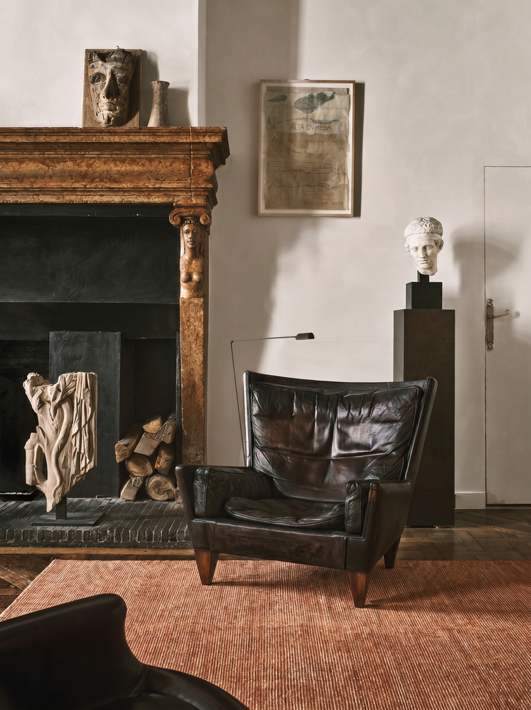Serie Portofino Tappeto Moderno per Soggiorno e Salotto in Viscosa Naturale 100% Lana Cotone Fatto a Mano TERRA