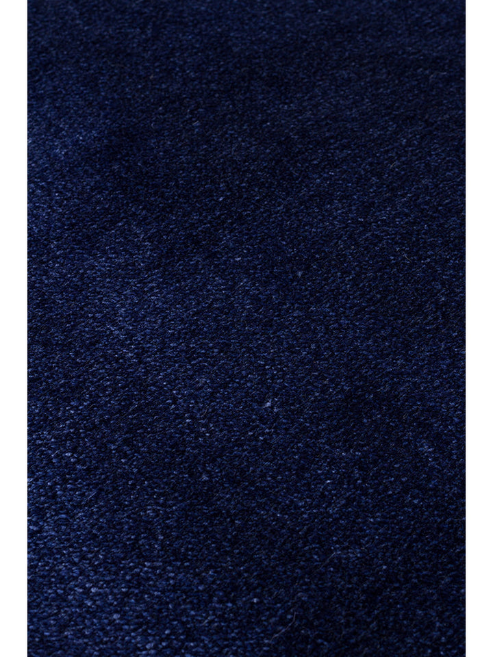 Queen Serisi %100 Naturel Viskon Parlak Modern El Emeğiyle Üretilen Salon Oturma Odası Halı MID BLUE - Carpetdocia