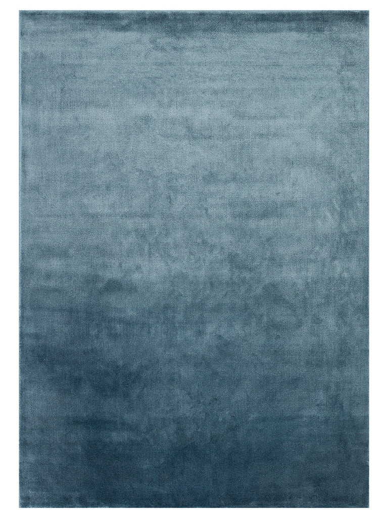 Queen Series 100% Natural Viscose Shiny Modern Handcrafted Living Room Carpet NBLUE