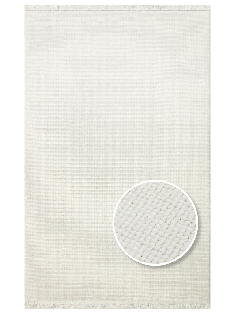 Scandinavian Series Wicker Woven Living Room Corridor Entrance Kitchen Modern Carpet PLAIN WHITE