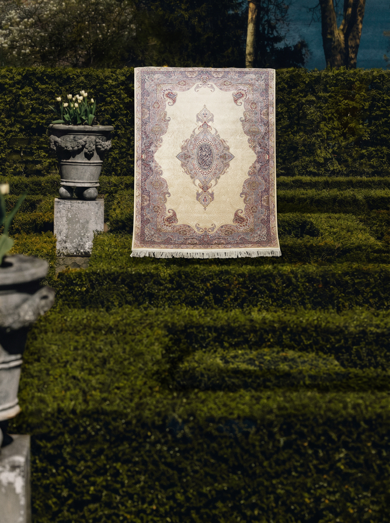 Topkapi Series High Quality Dense Weave Classic Pattern Special Shiny Living Room Carpet 02 CREAM