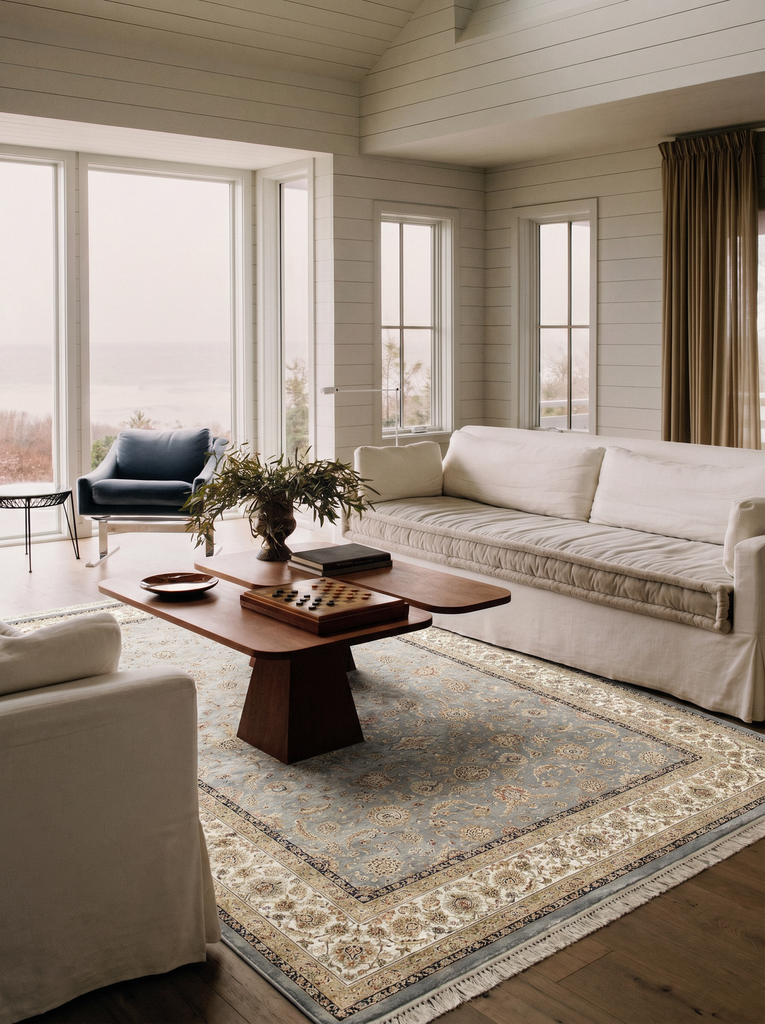 Topkapi Series High Quality Dense Weave Classic Pattern Special Shiny Living Room Carpet 03 GREY CREAM