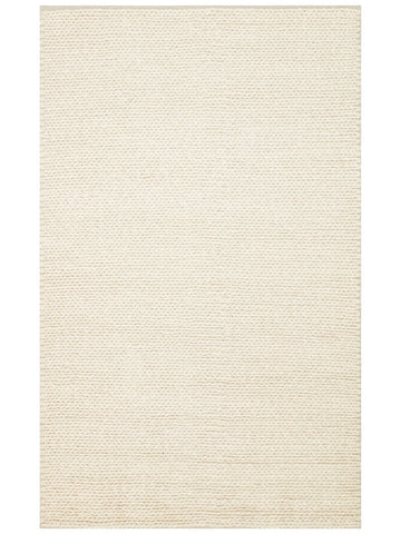 Woolstar %100 Naturel Kazak Desenli Salon Oturma Odası Koridor Antre El Dokuma Örgü Halı CREAM - Carpetdocia