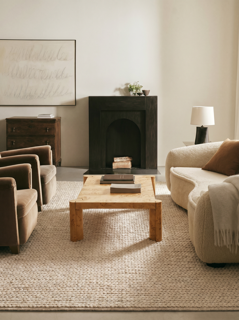 Tappeto fatto a mano Woolstar al 100% Lana Naturale con Motivo Kazak per Salotto, Soggiorno, Corridoio, Ingresso BEIGE